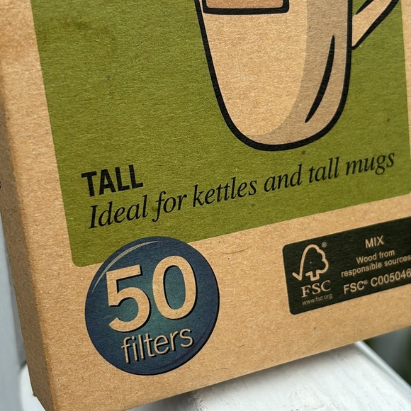 50 Tea Filters Unbleached Chlorine Free (TCF) Size TALL Kettle and Tall Mugs - Picture 3 of 7